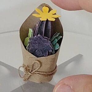 Adorable Dollhouse Miniature Cactus Plant With Flower