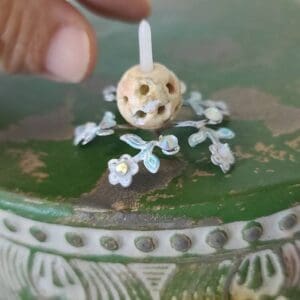Beautiful Dollhouse Miniature Candle Holder And Candle Set
