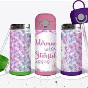 Bright, Colorful Mermaid Wishes, Starfish Kisses Big Kids Tumbler
