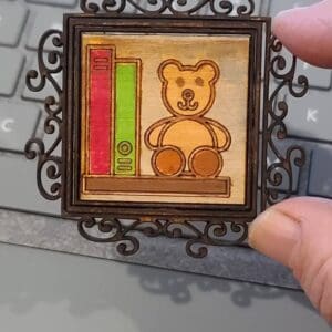 Darling Dollhouse Miniature Teddy Bear Wall Picture