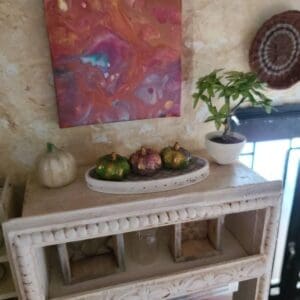 Original Miniature Dollhouse Acrylic Pour Painting