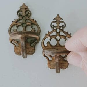 Ornamental Dollhouse Miniature Wall Sconce Set