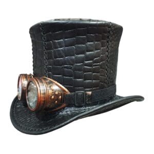 Home Steampunk Madhatter Leather Top Hat