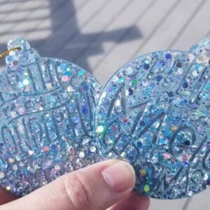Home Wondrous Blue And Silver Round Christmas Ornament