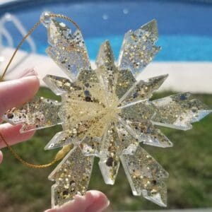 Home Beautiful Glitter Resin Snowflake Ornament