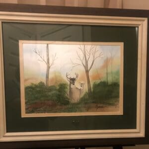 Home Magnificent Watercolor Painting Of A Buck And A Doe