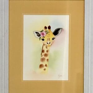 Charming Giraffe Original Watercolor Painting