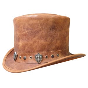 Home El Dorado Trio Sheild Rivet Band Leather Top Hat