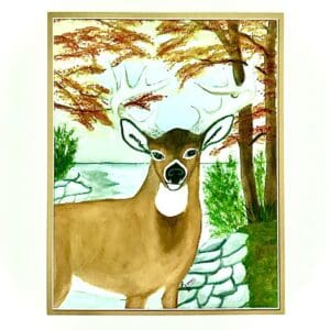 Spectacular Deer On Alert Original Watercolor