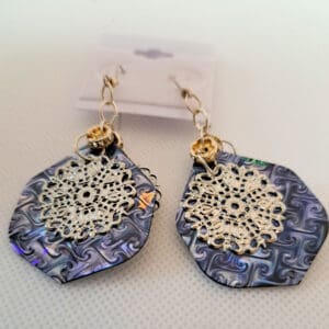 Home Sophisticated Double Sided Blue And Silver Medallion Earrings