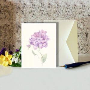 Lilac Rose Floral Art Greeting Card