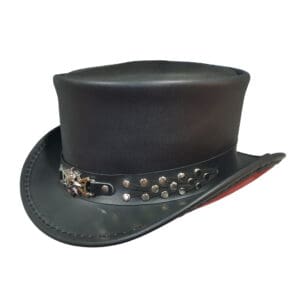 Home Steampunk Gothic Skeleton Skull Star Leather Top Hat