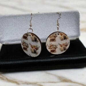 Gorgeous Highland Cows In A Circle Earrings