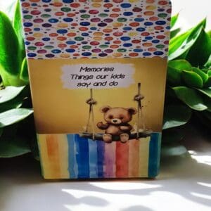 Teddy Bear On Swing Faux Leather Journal