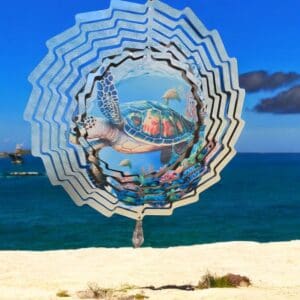 Turtle Swimming In The Ocean Wind Spinner