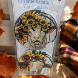 Adorable Goat Ceramic Car Coasters
