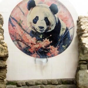 Gorgeous Panda Amongst Pink Flowers Nightlight