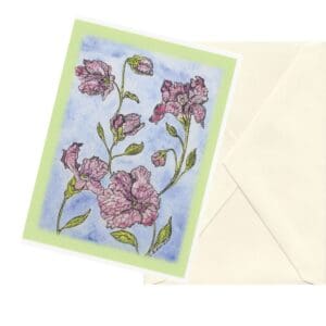 Blushing Blossoms Watercolor Floral Art Note Card Clearance Limited Stock