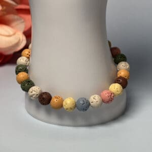 Colorful Round Lava Bracelet
