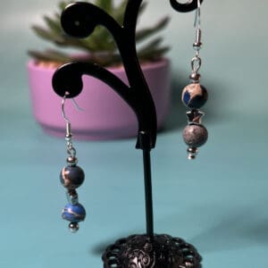 Blue Stone And Stars Earrings