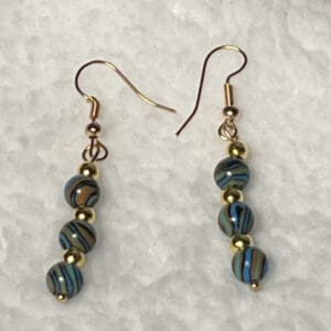 Turquoise Agate Beaded Earrings