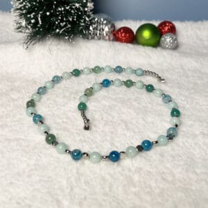 Angelite And Agate Necklaces
