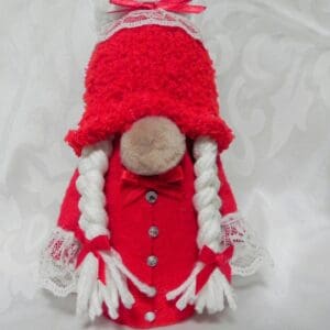 Adorable Red And White Lovey Gnome