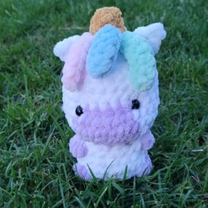 Handmade Crochet Unicorn – Chenille Amigurumi Plushie – Small Soft Toy