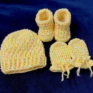 Beautiful 3 Piece Crochet Baby Set Size Newborn