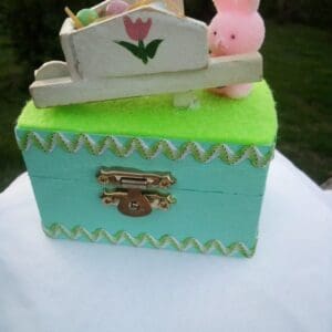Charming Handpainted Easter Trinket Box