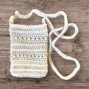 Crochet Phone Holder With Long Shoulder Strap