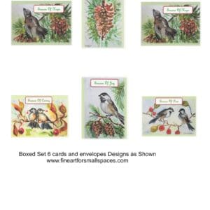 Retro Season Of 2 Watercolor Art Note Card Boxed Set Of 6 Cards 3 Designs Clearance Limited Stock
