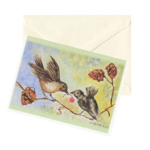 Sharing Bird Watercolor Art Note Card Boxed Set Of 6 One Design Clearance Limited Stock