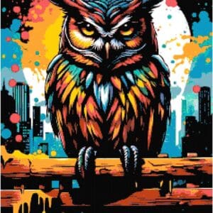Home City Owl Cross Stitch Pattern