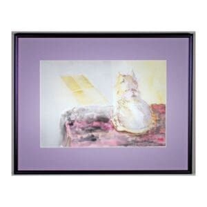 The Allure Of Sunshine Cat Watercolor Fine Art Framed Painting