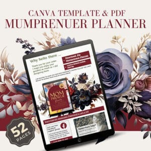 Mompreneur Planner, Business &Amp; Life Organizer, Printable Weekly Monthly Planner, Canva Template, Small Business Tracker, Social Media - Bp44