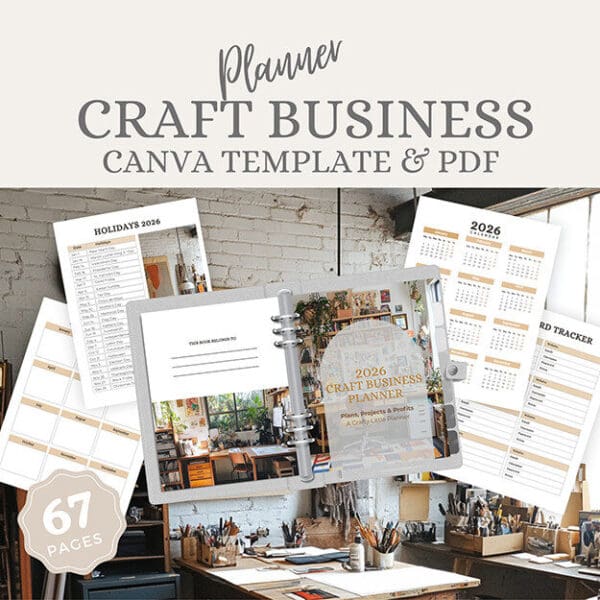 Home Craft Business Planner Canva Template &Amp; Printable Pdf | Small Business Organizer | Digital Download | Yearly Income Expense Tracker