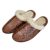 Shearling Crocodile Texture Leather Slippers